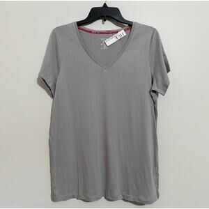 HUE Pajama Top Womens Small Gray Sleepwear Cozy Comfy Lounge Modern Minimalism